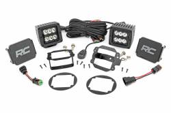 Rough Country 2" LED Pod Fog Light Kit-Flood for 07-09 Jeep Wrangler JK 70623