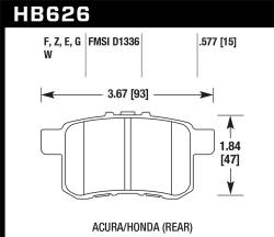 Hawk Performance - Hawk Performance HB626F.577 HPS Disc Brake Pad for 04-15 Accord TSX - Image 1