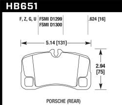 Hawk Performance - Hawk Performance HB651Z.624 Performance Ceramic Disc Brake Pad for 07-13 911 - Image 1