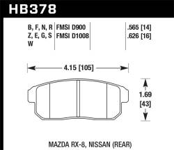 Hawk Performance - Hawk Performance HB378F.565 HPS Disc Brake Pad for 01-11 G20 I35 RX-8 - Image 1