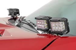 Rough Country Suspension Systems - Rough Country 70837 A-Pillar 2" LED Ditch Light Kit-Spot for 14-21 Toyota Tundra - Image 2
