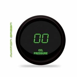 Intellitronix - Intellitronix M9114G LED Oil Pressure Gauge 2-1/16" 0 To 99 Psi Black Green - Image 1