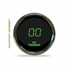 Intellitronix - Intellitronix MS9114G LED Oil Pressure Gauge 2-1/16"0 To 99 Psi Chrome Green - Image 1