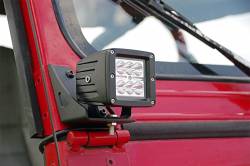 Rough Country 70510 Lower Windshield Light Mounts Black for Jeep Wrangler YJ