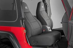 Rough Country Suspension Systems - Rough Country 91001 Front/Rear Seat Covers Black for 03-06 Jeep Wrangler TJ - Image 4
