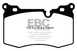 EBC Brakes - EBC Brakes DP31854C Redstuff Ceramic Low Dust Brake Pads for 09-15 Cooper - Image 1