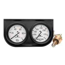 AutoMeter - AutoMeter 2326 Console Gauge Oil Press./Water Temp White 100 PSI/280F 2-1/16" - Image 1