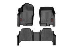 Rough Country Front/Rear Floor Liners Black for 08-21 Frontier Crew M-80513