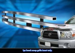 APS - APS Stainless Billet Hood Grille Brushed for 05-11 Toyota Tacoma GR20FFE01C - Image 1