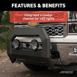 ARIES - ARIES 2164000 5.5" AdvantEDGE Bull Bar for Silverado/Sierra 1500 - Image 8