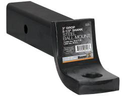 Buyers 2.5" Ball Mount w/3" Drop x 10" Long Tube Black 1803405