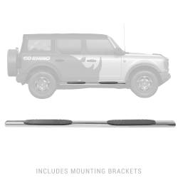 Go Rhino - Go Rhino 10473PS Polished 4" 1000 Oval Side Steps w/o Mounts 73" Long Pair - Image 2