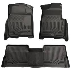 Husky Liner 98391 Weatherbeater Front/Rear Floor Liners Black for Ford SD
