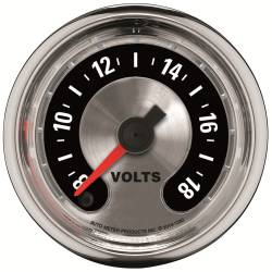 AutoMeter - AutoMeter 1282 American Muscle Volt Meter Gauge 2-1/16" Full Sweep 8-18V Stepper - Image 1