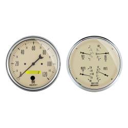 AutoMeter - AutoMeter 1803 Antique Beige 2 Gauge Kit Speedometer & Quad Combo 240-33 Ohm - Image 1