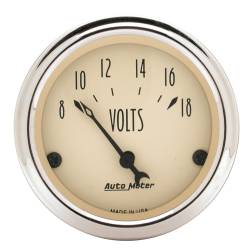 AutoMeter - AutoMeter 1891 Antique Beige Volt Meter Gauge 8-18V 2-1/16" - Image 1