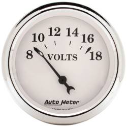 AutoMeter - AutoMeter 1692 Old Tyme White Air-Core Volt Meter Gauge 8-18V 2-1/16" - Image 1
