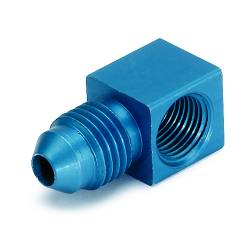 AutoMeter - AutoMeter 3278 Fitting Adapter 90-DEG 1/8" NPTF Female To -4AN Male Alum Blue - Image 1