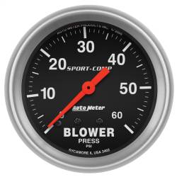 AutoMeter - AutoMeter 3402 Sport-Comp Blower Pressure Mechanical Gauge 0-60PSI 2-5/8" - Image 1