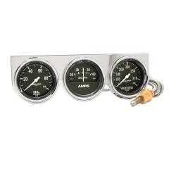 AutoMeter - AutoMeter 2395 Console Gauge Oil/Amp/Water Temp Black 100 PSI/280F/60A 2-5/8" - Image 1