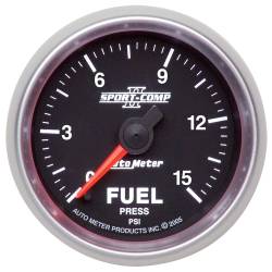 AutoMeter - AutoMeter 3661 Sport-Comp II Fuel Pressure Gauge 0-15PSI 2-1/16" Stepper Motor - Image 1