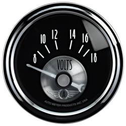 AutoMeter - AutoMeter 2093 Prestige Black Diamond Air Core Voltmeter Gauge 8-18V 2-1/16" - Image 1