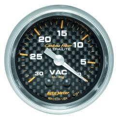 AutoMeter - AutoMeter 4784 Carbon Fiber Mechanical Vacuum Gauge 0-30" HG 2-1/16" - Image 1
