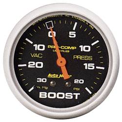 AutoMeter - AutoMeter 5401 Pro-Comp Mech Boost/Vaccum Liquid Filled 30" HG/20PSI 2-5/8" - Image 1