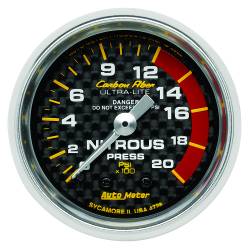 AutoMeter - AutoMeter 4728 Carbon Fiber Mechanical Nitrous Pressure Gauge 0-2000PSI 2-1/16" - Image 1