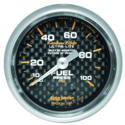 AutoMeter - AutoMeter 4712 Carbon Fiber Mechanical Fuel Pressure Gauge 0-100PSI 2-1/16" - Image 1