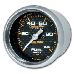 AutoMeter - AutoMeter 4763 Carbon Fiber Electric Fuel Pressure Gauge 0-100PSI 2-1/16" - Image 1