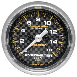 AutoMeter - AutoMeter 4744 Carbon Fiber Pyrometer Gauge 0-1600-DEG F 2-1/16" Stepper Motor - Image 1