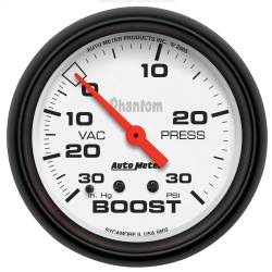 AutoMeter - AutoMeter 5803 Phantom Mechanical Boost/Vacuum Gauge 30" HG/30PSI 2-5/8" - Image 1