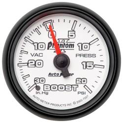 AutoMeter - AutoMeter 7507 Phantom II Vacuum/Boost Gauge 2-1/16" Full Sweep 20PSI - Image 1