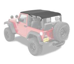 Bestop 52593-35 Header Safari Cable Style Bikini Top Black for 10-18 Wrangler