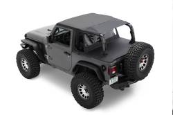 Bestop 52607-35 Header Safari Cable Style Bikini Top Black for 18-23 Jeep JL 2DR