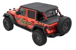 Bestop 52608-35 Header Safari Cable Style Bikini Top Black for 07-23 Jeep JL 4DR