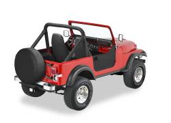 Bestop 53038-15 Front Lower Soft Half Doors Black Denim for 80-95 Jeep CJ7/YJ
