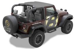 Bestop 52586-35 Header Targa Bikini Top Black Diamond for 10-18 Jeep JK 2DR