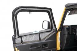 Bestop 53121-35 Front Fabric Upper Door Skins Blk Diamond for 97-06 Wrangler TJ