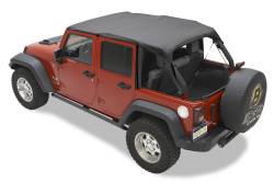 Bestop 52584-35 Header Safari Extended Bikini Top Black for 10-18 Wrangler JK