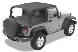 Bestop 52585-35 Header Safari Extended Bikini Top Black for 07-09 Jeep JK 2DR