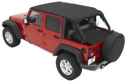 Bestop 52581-35 Header Safari Extended Bikini Top Black for 07-09 Wrangler JK