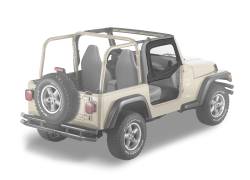 Bestop 51790-15 Front Upper Soft Half Doors Black Denim for 97-06 Wrangler TJ