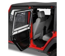 Bestop - Bestop 51806-17 Rear Element Upper Soft Door Blk Twill for 07-18 Wrangler JK 4DR - Image 1