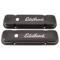 Edelbrock - Edelbrock 4453 Blk Low Profile Signature Series Valve Cover for 62-79 Pontiac V8 - Image 1