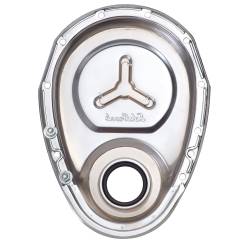 Edelbrock - Edelbrock 4860 Timing Cover SBC Stamped Steel w/Welded Star & Logo Chrome - Image 2