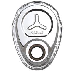 Edelbrock - Edelbrock 4860 Timing Cover SBC Stamped Steel w/Welded Star & Logo Chrome - Image 1