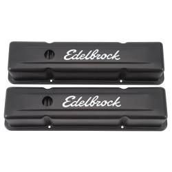 Edelbrock - Edelbrock 4643 Sig-Series Valve Covers Black Tall Profile Chevy 262-400 '59-'86 - Image 1