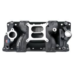 Edelbrock - Edelbrock 75013 Blk NASCAR Edition RPM Air-Gap Intake Manifold 55-86 Chevy SB V8 - Image 1